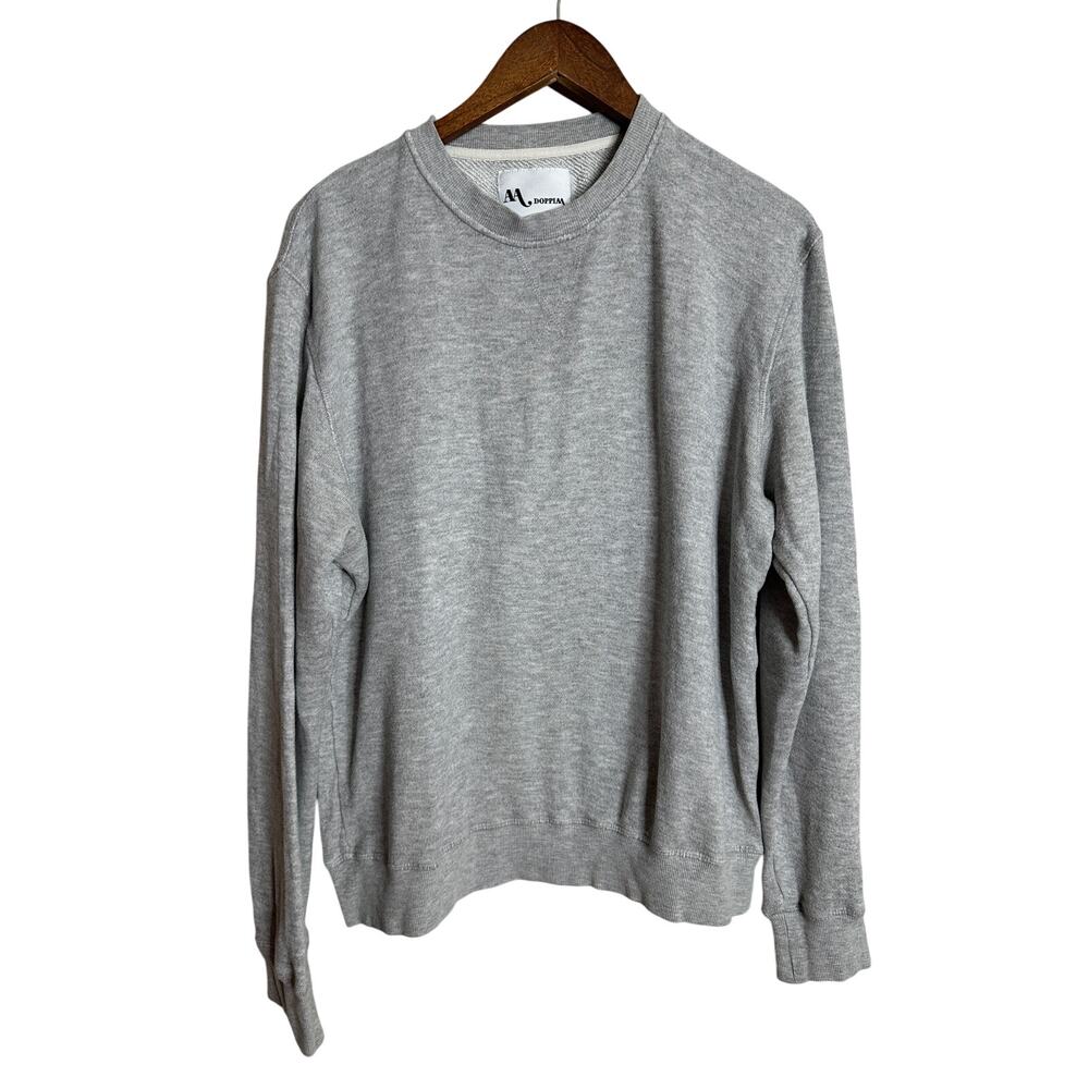 AA Doppiaa Italy Soft Cotton Crewneck Sweatshirt Gray Mens Large